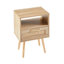 Élégante table d'appoint avec tiroir et pieds en bois massif pour meubles de chambre à coucher 15,41 po-1870473920