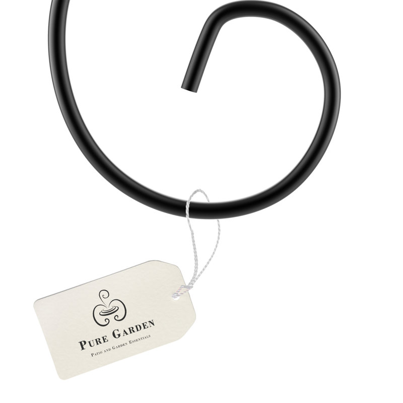 Black Metal 35" Shepherd Hooks for Outdoor Decor, Set of 2