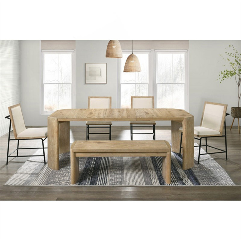 Banc en bois 51 po, H 18,5 po x l 50,5 po x P 16 po, Marron clair