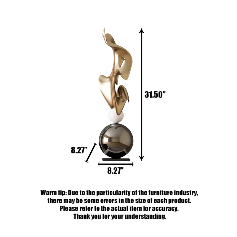 31.5" Gold Composite Decorative Objects