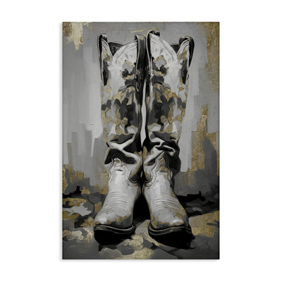 Glam Streaked Boots Canvas Wall Art by Sasha