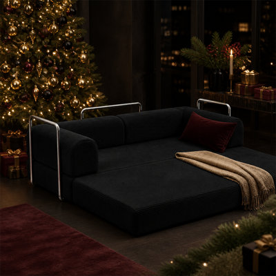 Canapé-lit convertible en velours côtelé de 200 cm avec structure en fer, canapé-lit dépliable pour salon, appartement et chambre d'amis