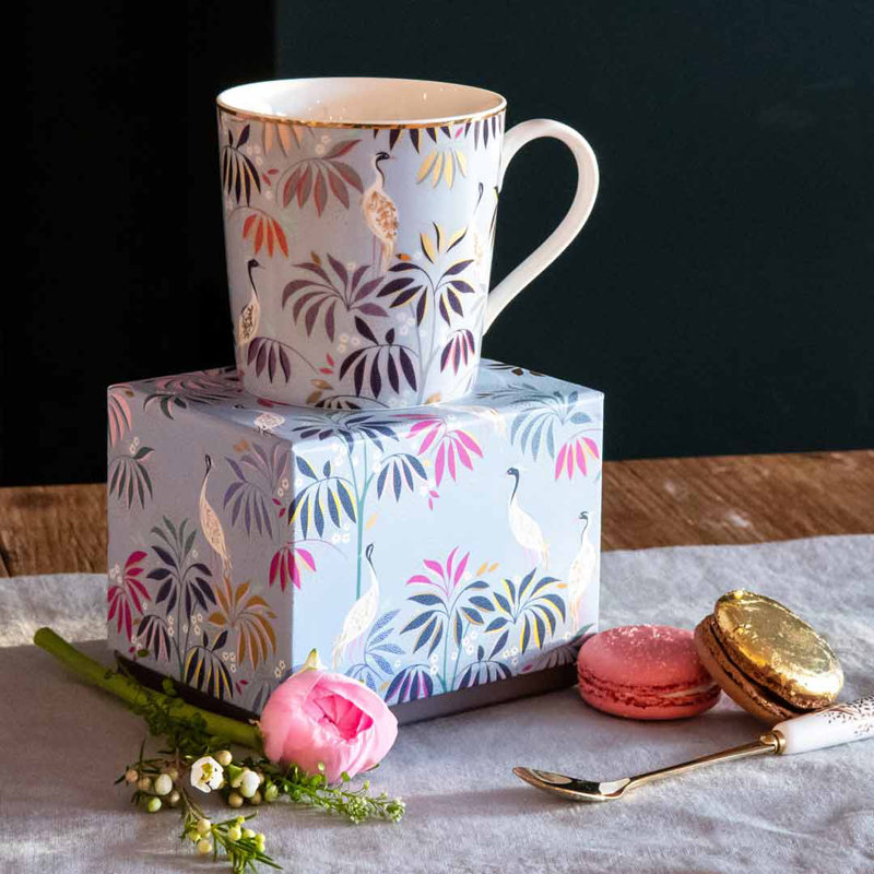 Sara Miller, India - Crane Garden Sky Blue Mug