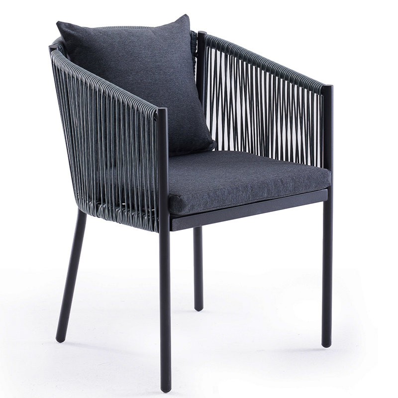 Ensemble de 2 chaises d'extérieur, chaises de patio, ensemble de chaises en osier de rotin avec coussins pour le jardin, la terrasse et la cour