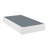 Queen Size High Profile Metal Mattress Foundation, 8.5 Inch Black Metal Frame With White Textured Polyester Fabric Cover, 12 Slat Support System-black + Metal + Bedroom-2127933984
