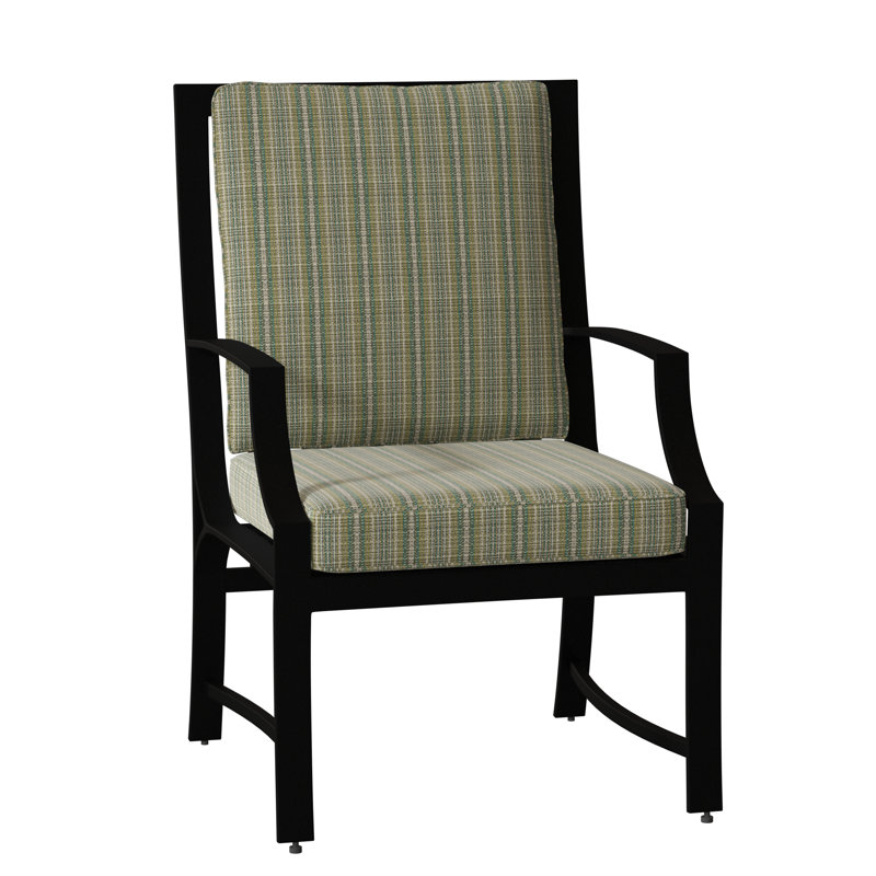Chaise de patio avec coussin Seal Cove, Haie flanelle Sunbrella® flanelle, Noir texturé