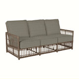 Newport 79" Wide Outdoor Wicker Patio Sofa with Cushions
