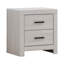 Ensemble de chambre à coucher Queen, blanc, ensemble 2 pièces avec table de chevet-136124945