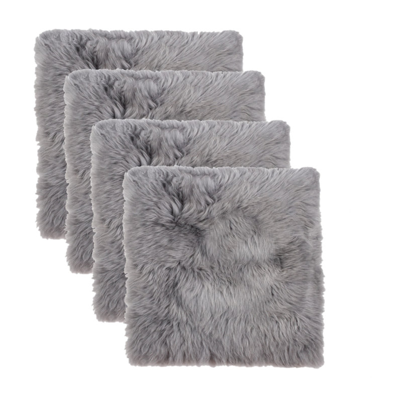 Coussin de chaise en peau de mouton, Gris