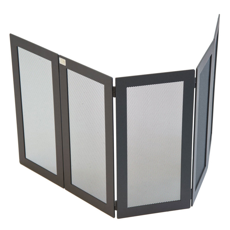 Lucien 5 Panel Iron Fireplace Screen, 50cm H x 125cm x 1cm D