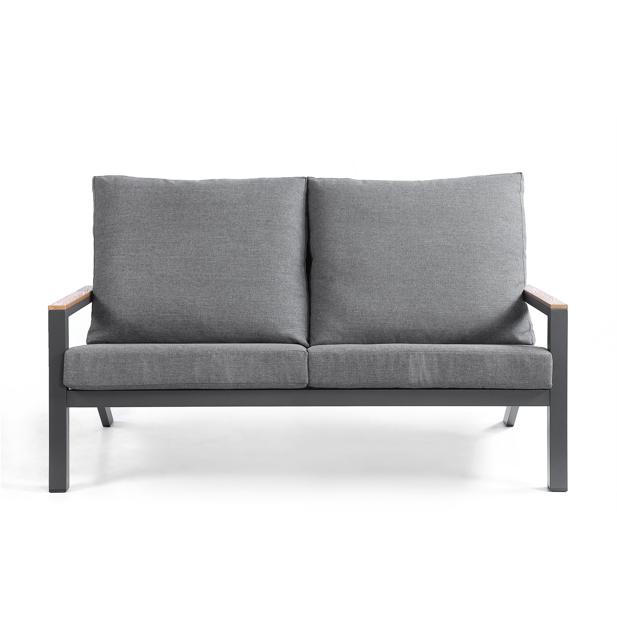 Landing 4 Piece Sofa Seating Group with Cushions , Slate Black Frame/Charcoal Cushion