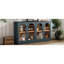 Buffet 4 portes - Bleu marine. Vaste espace de rangement. Espace de salle à manger à tablettes réglables. , Trou de fil bleu marine avec tablettes. Cuisine de rangement. Conception élégante.-130040449