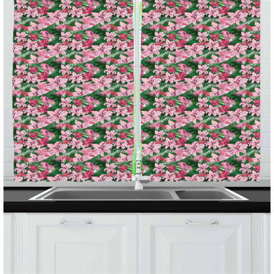 Floral Tailored Kitchen Curtain
