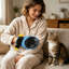Gants d'épilation pour animaux de compagnie, électrostatiques, bleu