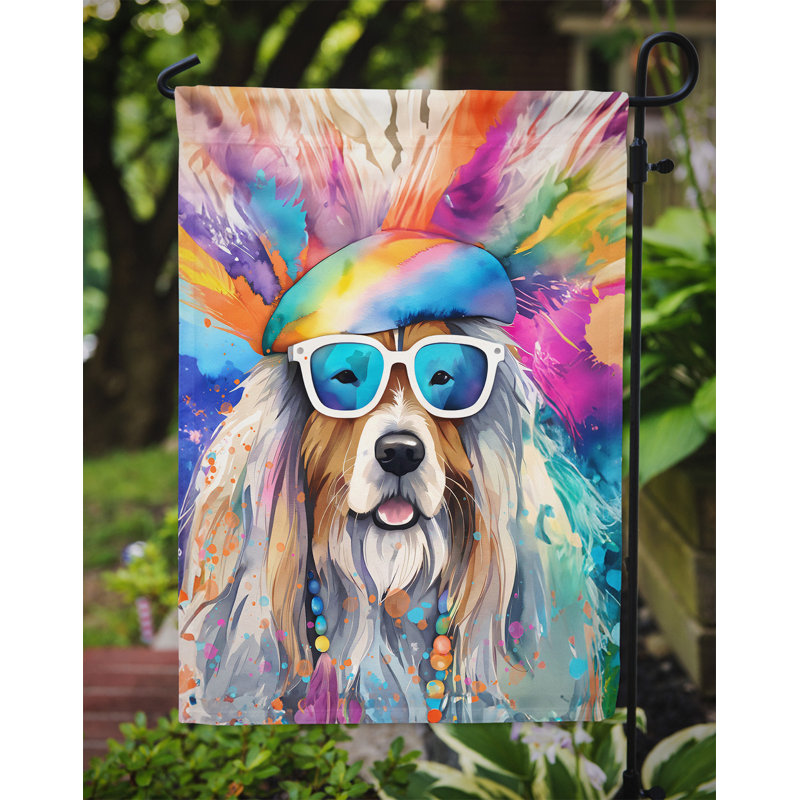 Drapeau de jardin Hippie Dawg, Bearded Collie