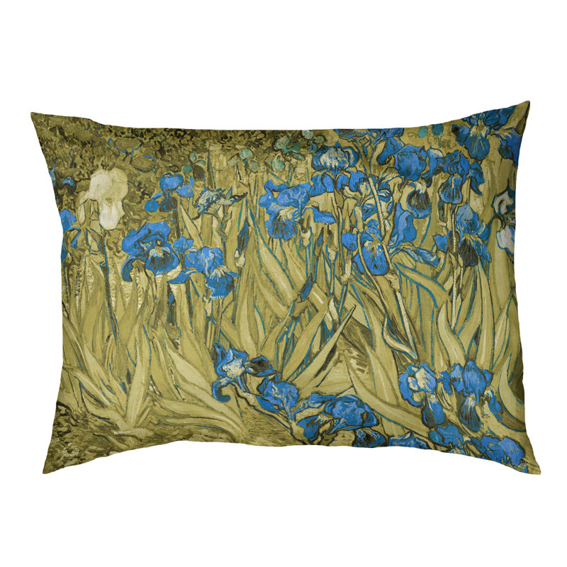 Coussin pour chien iris Weddle, Moyen (L 29,5 po x P19,5 po x H 9,5 po), Jaune / Bleu