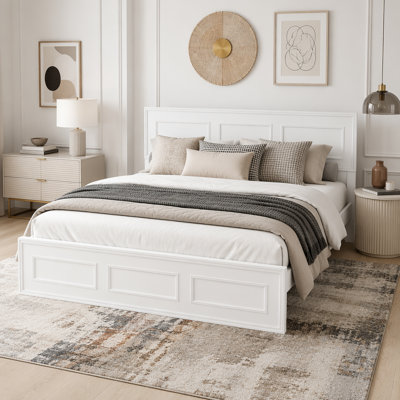 Bed with Adjustable Height Headboard