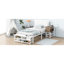 Lit plateforme simple en métal avec finition blanche et rangement-417437365-417437371