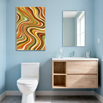 Abstract Wavy Stripes In Earth Tones And Greens