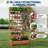 67" Raised Garden Bed with Trellis & Roof, Wooden Planter Box for Climbing Plants Patio Balcony Garden
