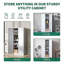 Armoire de rangement en métal pour le garage, armoire verrouillable avec portes et 3 tablettes réglables, armoire d'entrée