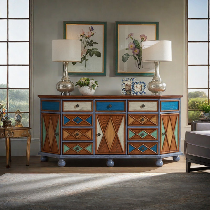 American style retro multi-functional sideboard, Corn Flower Blue
