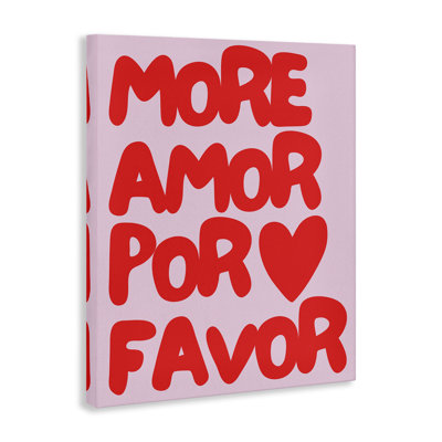  «Red & Pink More Amor», art mural sur toile par House of Lulu