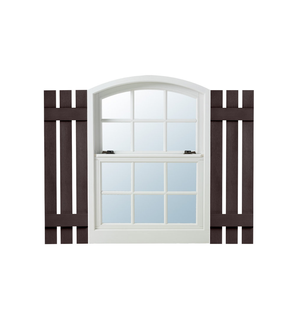 Two Batten, Three Board Open Vinyl Shutters Pair (Set of 2) Alpha Shutters 