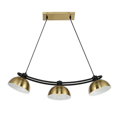Luminaire suspendu 3 lumières, doré