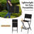 Outdoor Bar Chair Folding Bar Height Stool With Metal Frame Coffee Black-1509185452