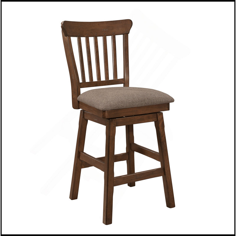 Ensemble de 2 chaises pivotantes à hauteur de comptoir brun foncé