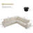 110" Oversized Corduroy Corner Sofa,L-Shaped Setioanl Couch with Storage Spaces,Corduroy Fabric-1616730559