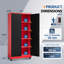 Armoire de rangement verrouillable en acier à 5 niveaux avec roulettes (H 74,5 po x l 31,5 po x P 15,75 po)-237844121