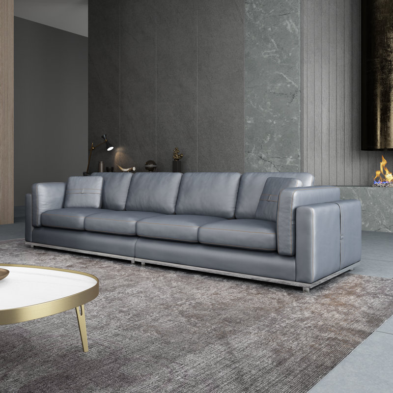 Picasso Sofa, Gray Genuine Leather
