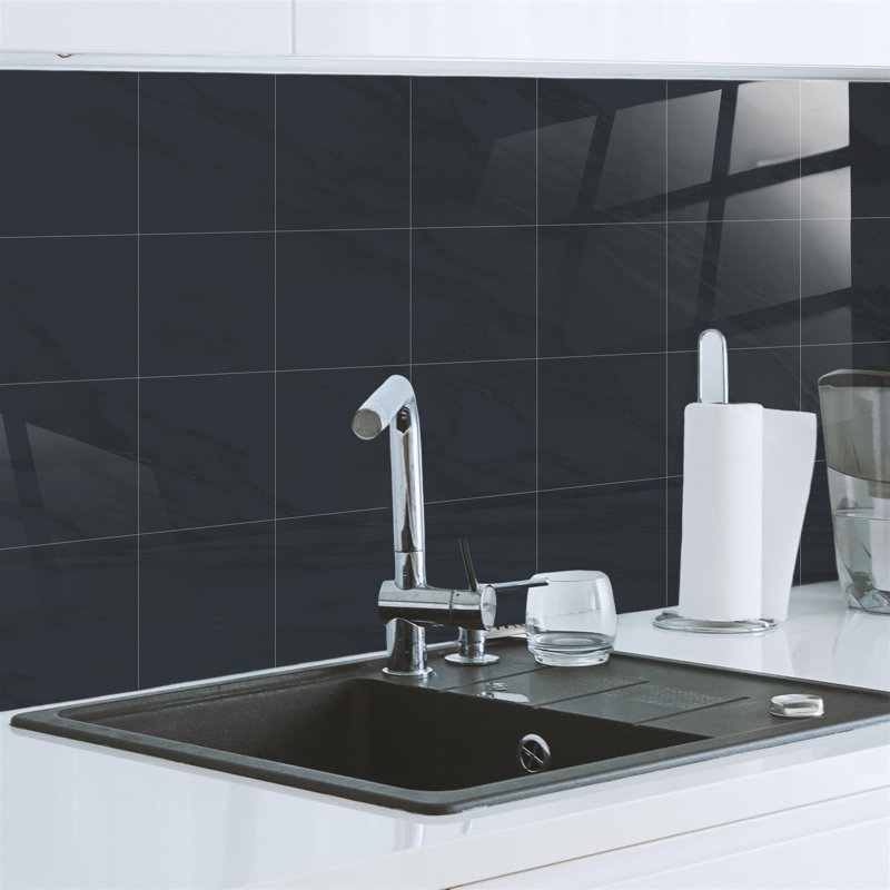 Caely Marble Stone Self Adhesive Tile Sticker 15.24cm W x 15.24cm L PVC