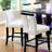 Set of 2 Chairs Black And White Leatherette Beautiful Padded Counter Height Chairs Slit Back Design Kitchen Dining Room Furniture