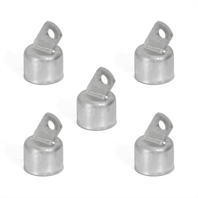 Pack of 5 Silver Galvanized Top Rail End, Rail End Cap for 1-5/8" Outside Diameter Pipe, Chain Link Fence Parts, Hardware for Chain Link Fence, Gate, Post