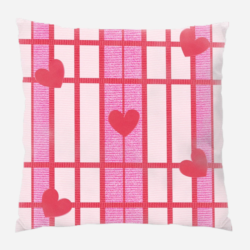 Fabric Striped Microsuede Reversible Throw Pillow