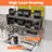 Over the Sink Dish Drying Rack, Adjustable 2 Tier Stainless Steel Large Dish Racks for Kitchen Storage Counter Organizer with Cabinet Doors with Utensil Holder, Black-116845976-116845973
