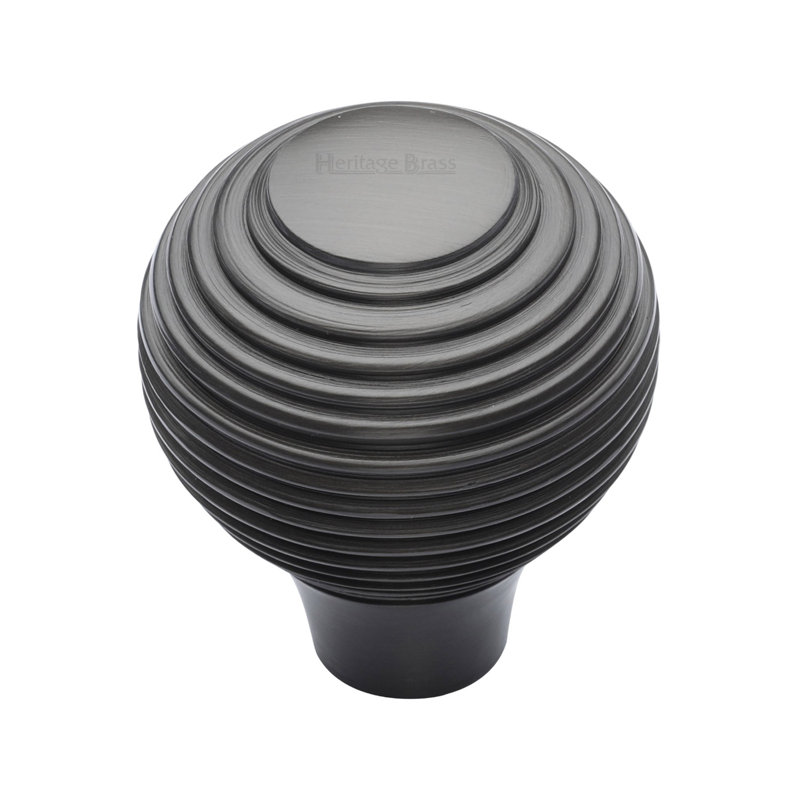 Heritage Brass Heritage Cabinet Knob Reeded Design, Matt Bronze, 3.2cm