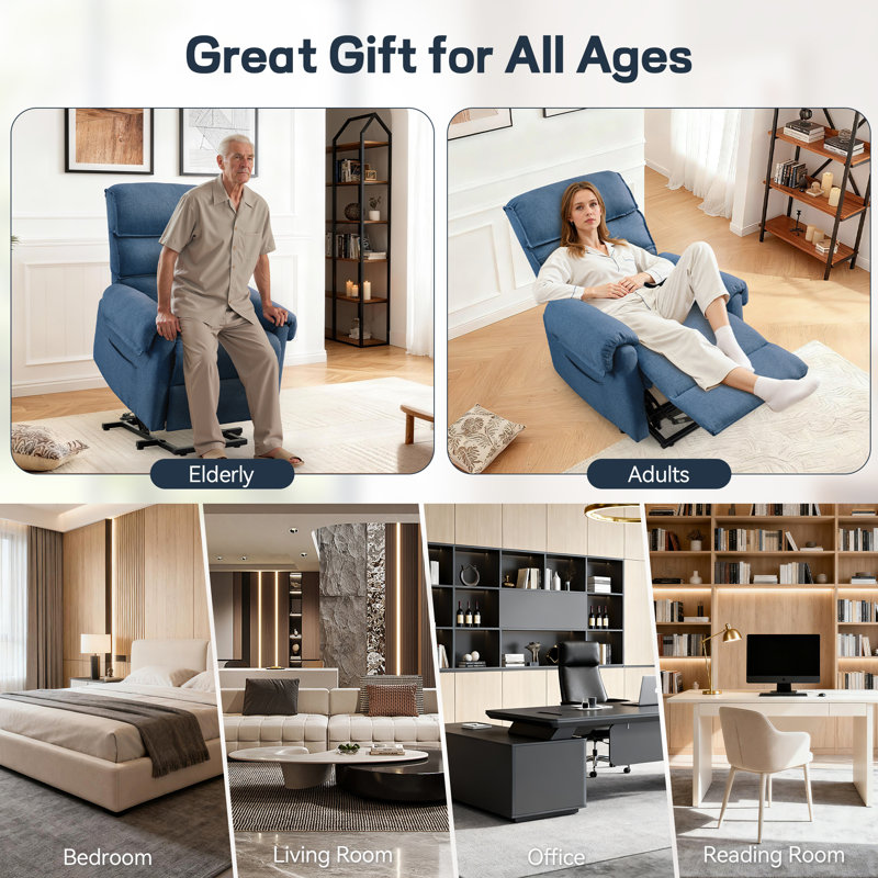 KORSER Power Lift Recliner , Electric Lift Recliner For Elderly , Small Recliner For Small Space, Recliner Chair With Side Pockets 