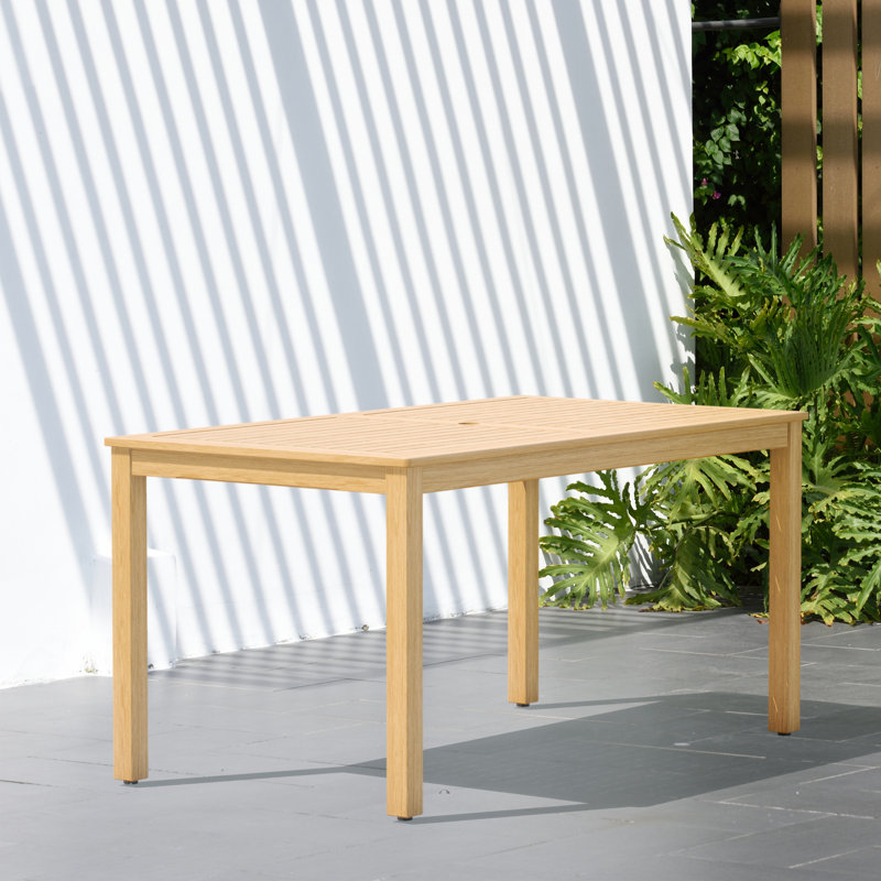 Anautica Rectangular 6 - Person 59" Teak Finish Outdoor Furniture Dining Set
