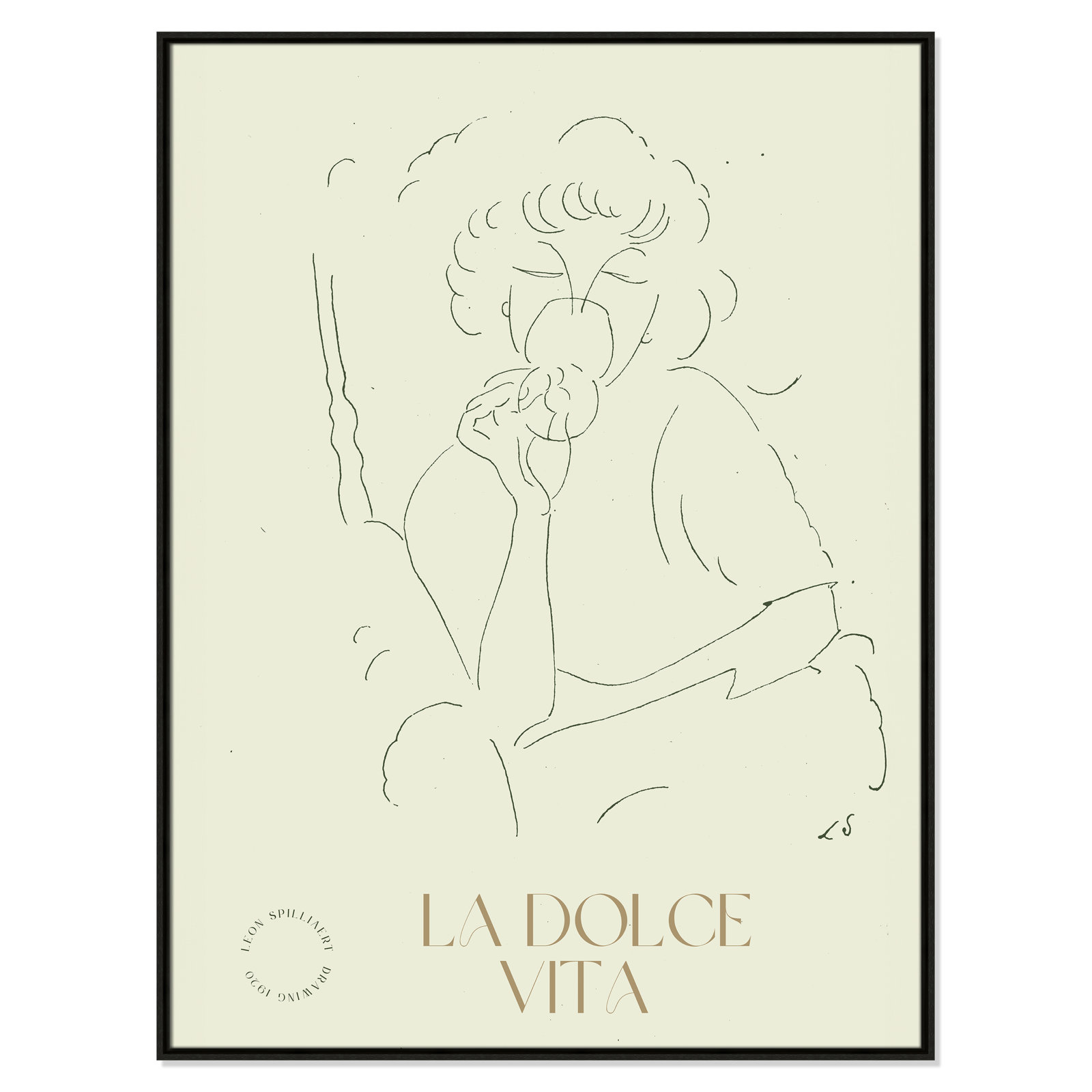 Dottie "La Dolce Vita" Print, 49.5" H x 37.5" W, Espresso