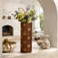 Ensemble de 3 vases décoratifs en métal à motif de feuilles rustiques