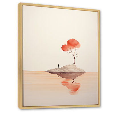 " Serenity Minimal Watercolor In Tender Red I "