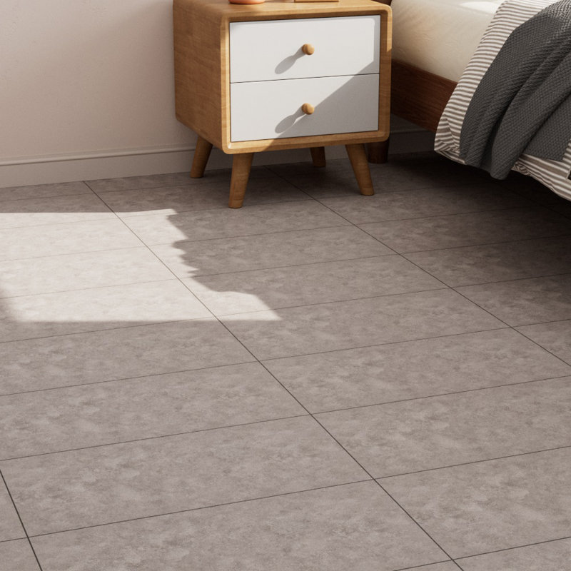  30x60 cm Set of 28 Stone-effect Self-adhesive PVC Flooring, Medium Grey