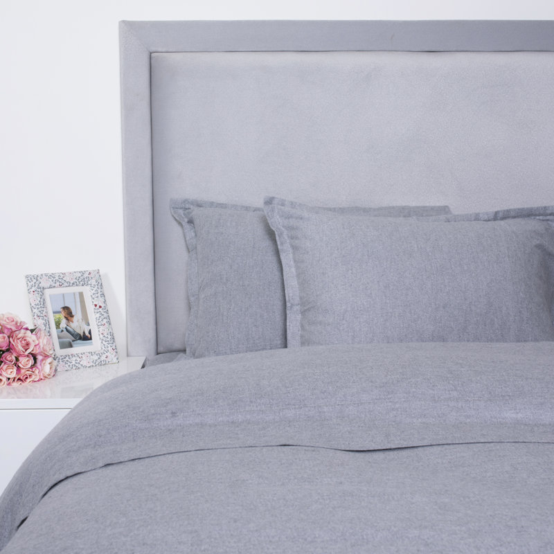 Cotton Flannel Duvet Cover, King, Blue