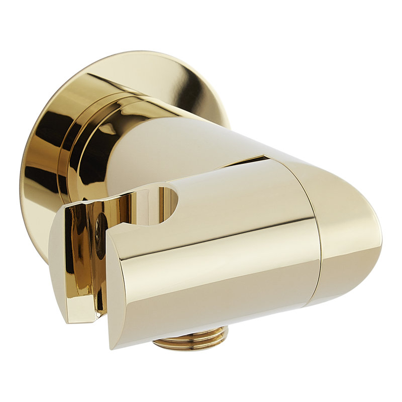 Support de douche à main avec coude d'alimentation FundamentALL, Laiton poli