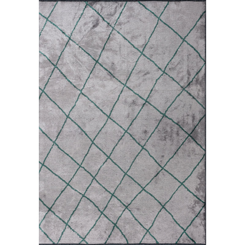 Rapture Green/Gray Geometric Luxury Area Rug, Rectangle 7'10" x 11'2"