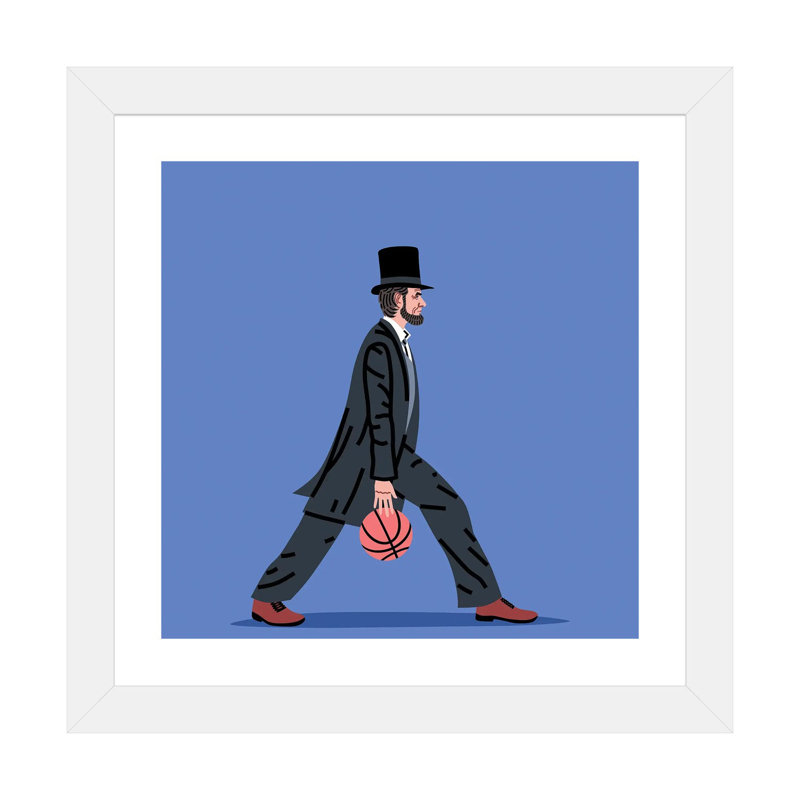Balling Lincoln par Elad Shagrir - impression, H 24 po x l 24 po x p 1 po, Encadré par un papier blanc